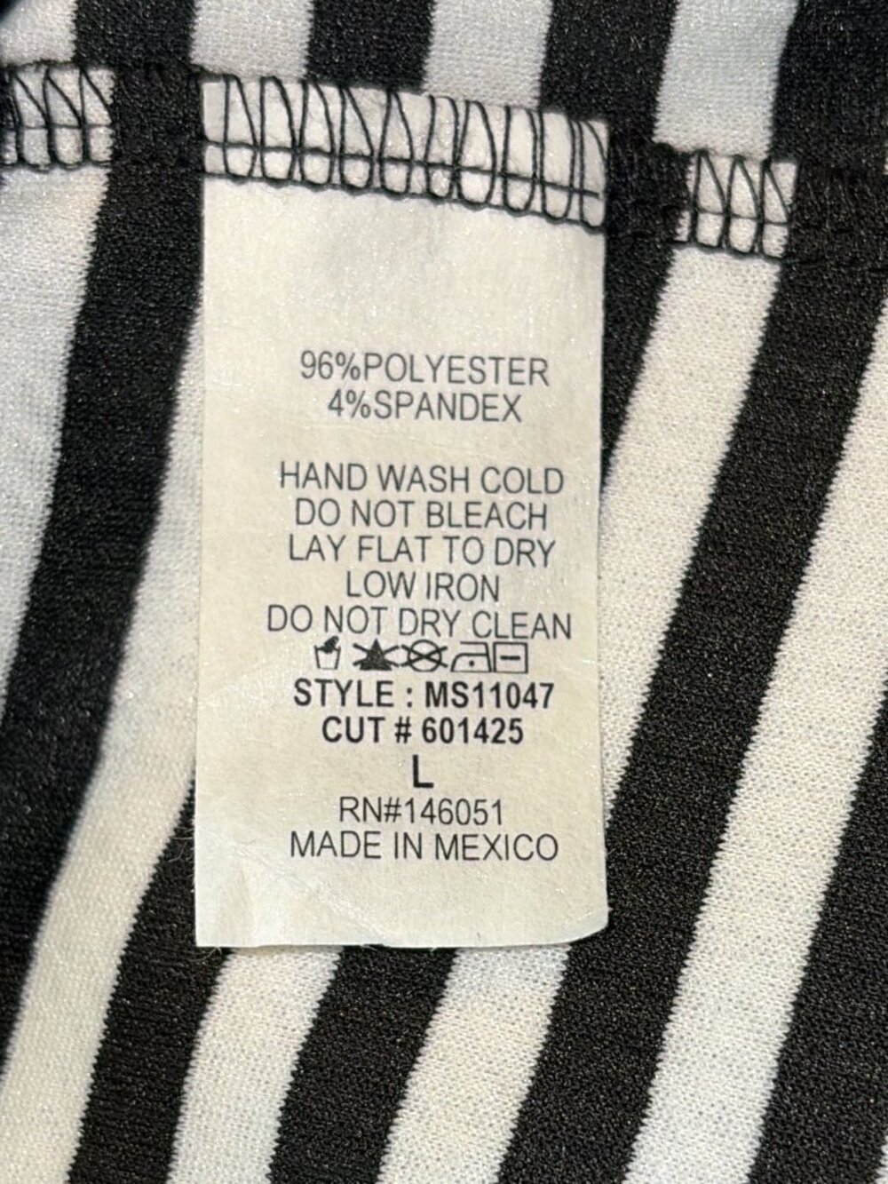 Faith and Joy Black and White Striped Fit and Flare Skater Skirt Size Large - Picture 6 of 7